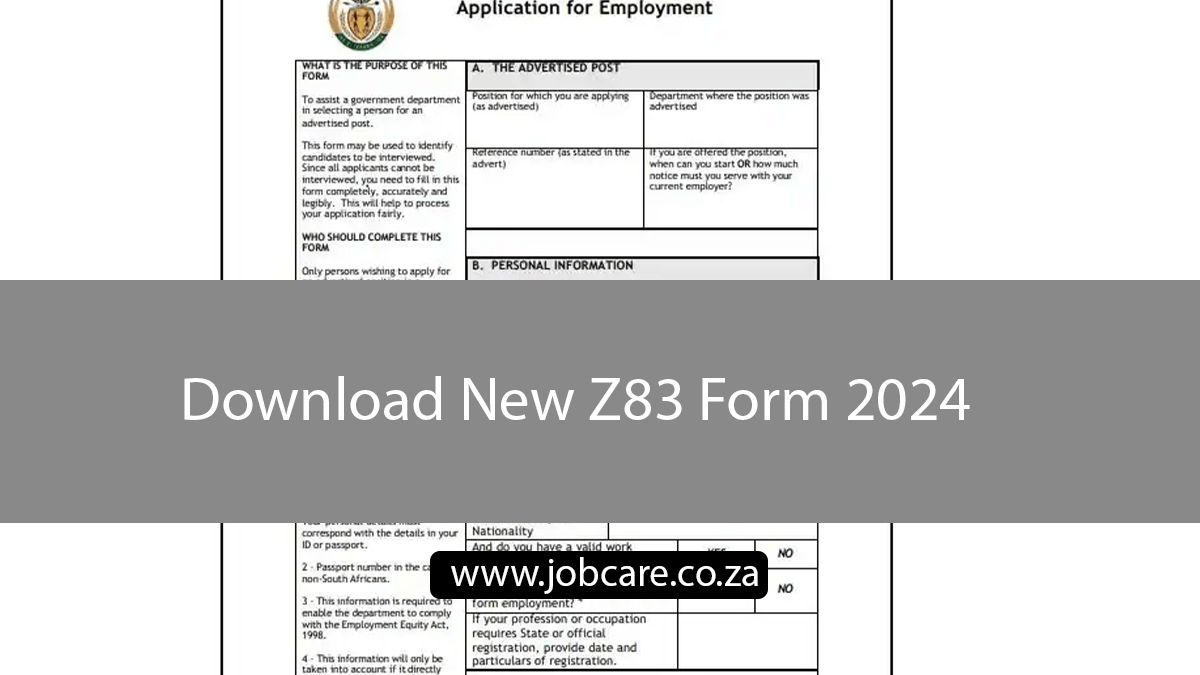 Download New Z83 Form 2025 Editable PDF And Word Jobcare