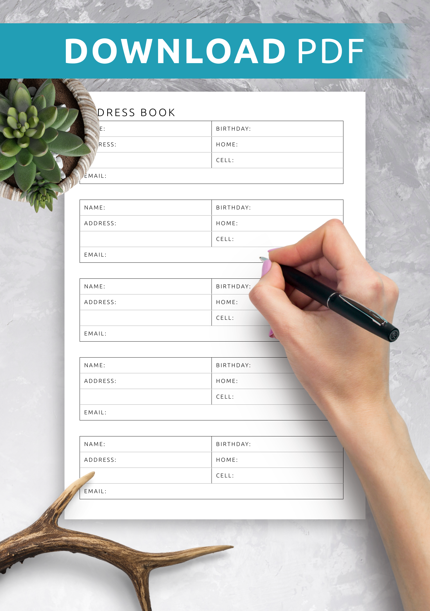 Address Book Template Printable