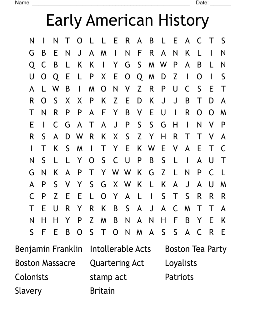 Free Printable Crossword Puzzles Usa History