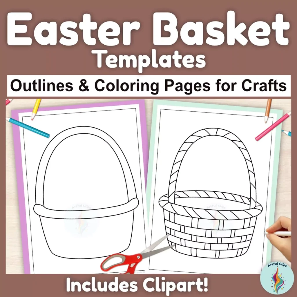 Easter Basket Template Set For Kindergarten Arts amp Crafts
