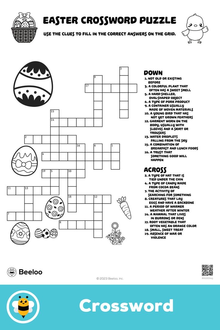 Easter Crossword Printable For Kids