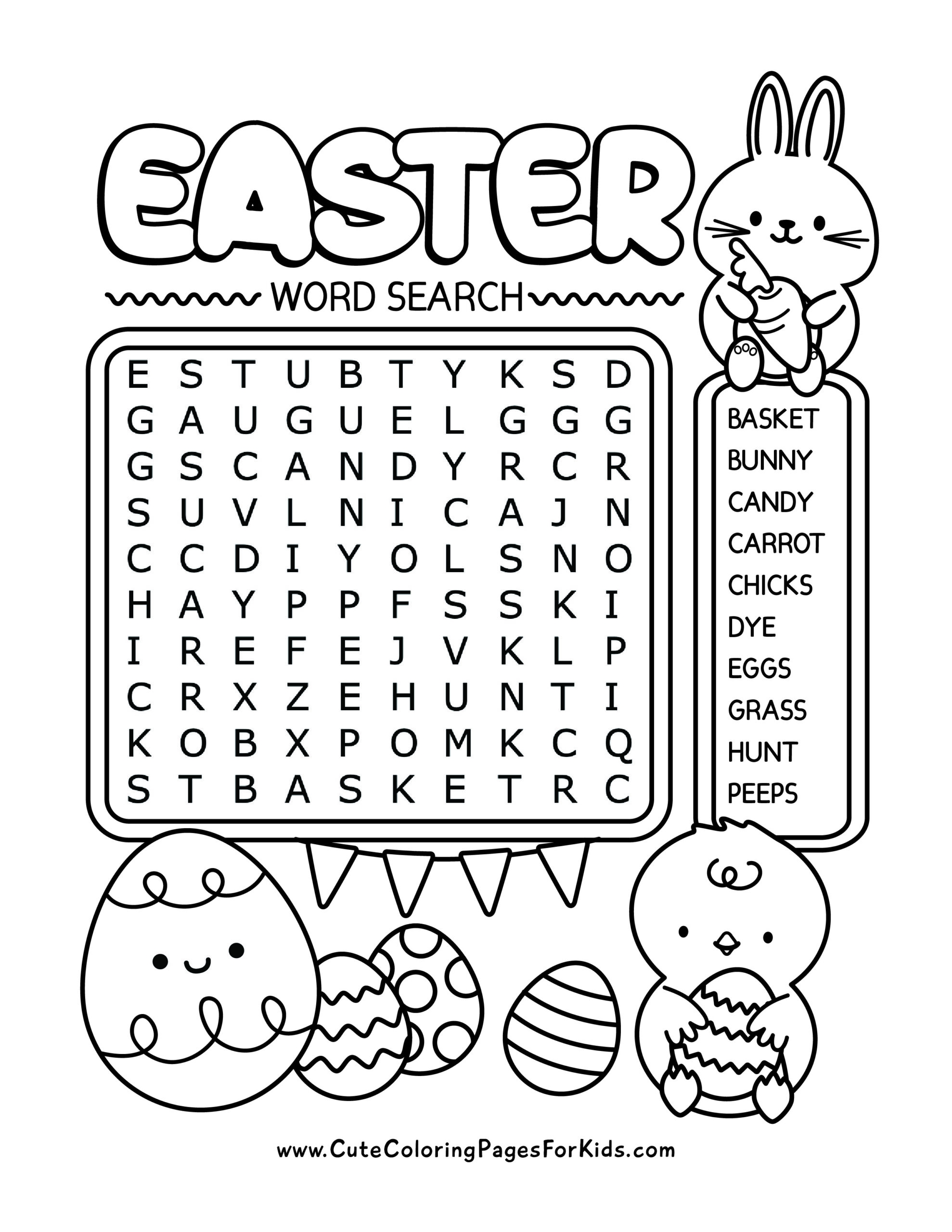 Easter Word Search Free Printable