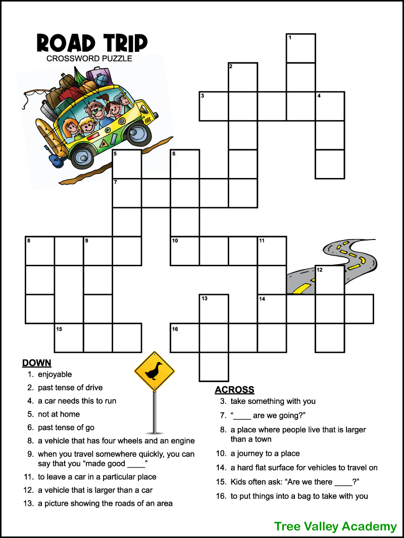 Easy Crossword Printable Puzzles