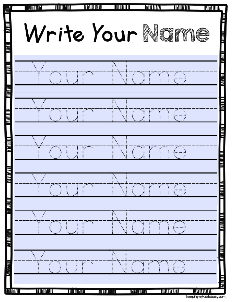Name Writing Practice Worksheets Printable
