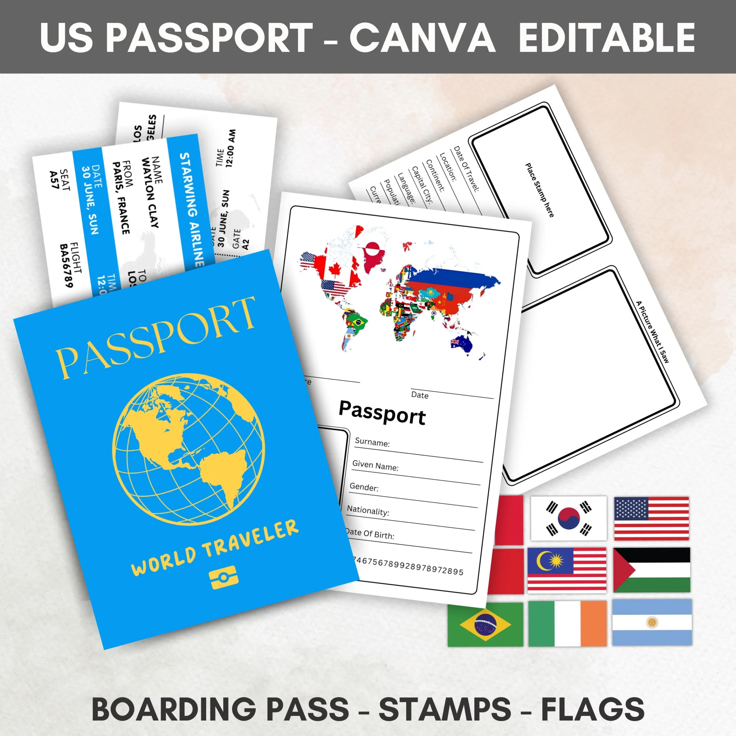 Editable US Passports For Kids Printable Passport For Kid For 
