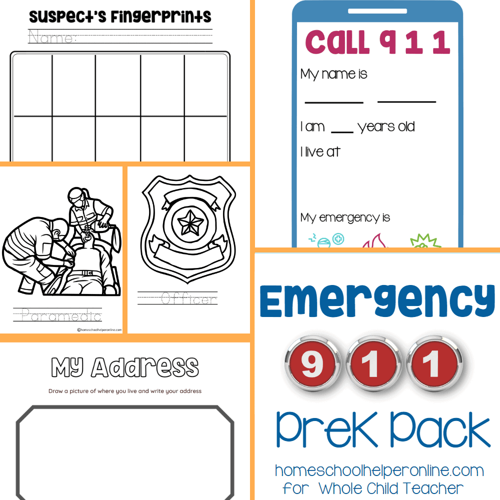 Printable 911 Worksheets For Preschoolers