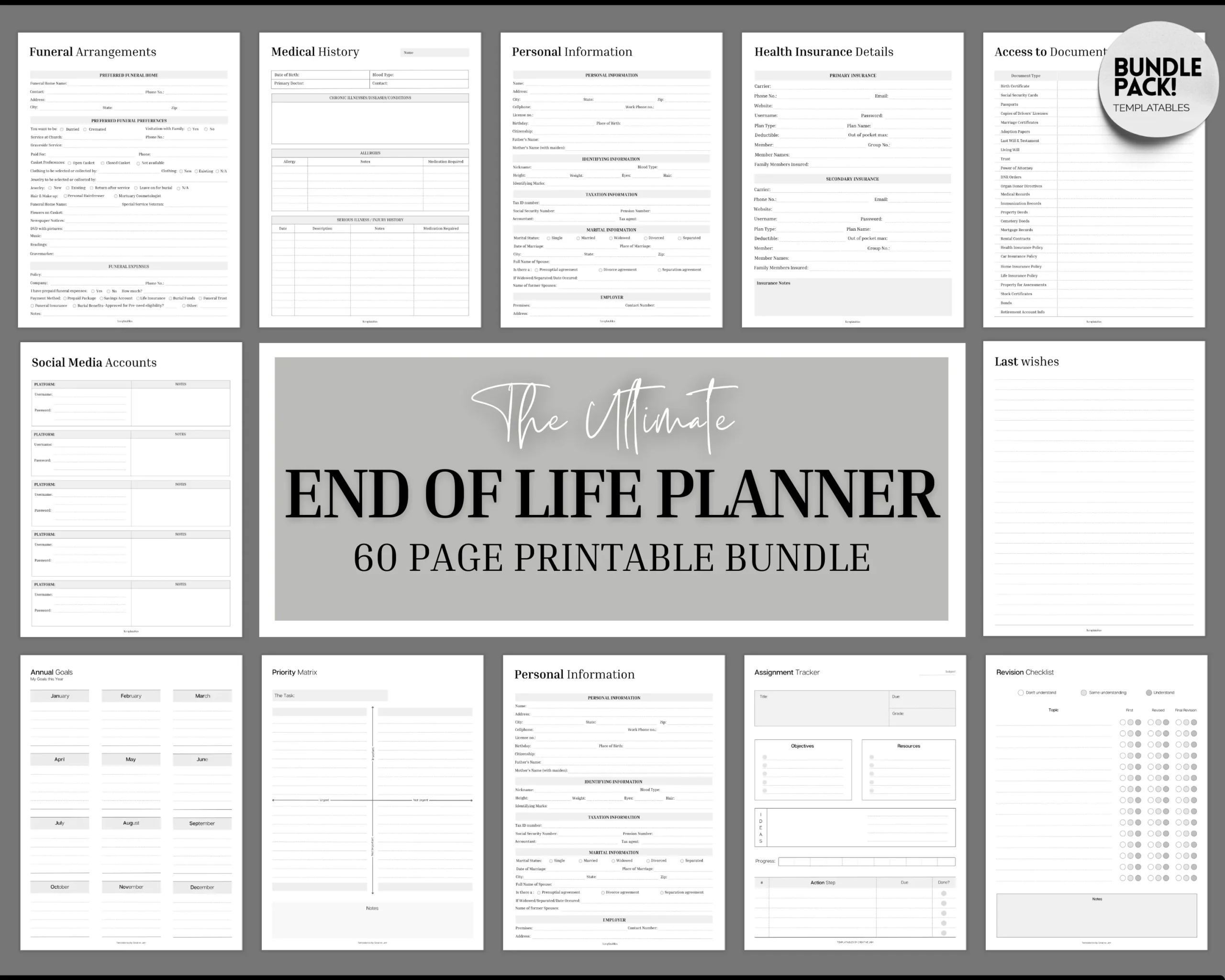 Printable End Of Life Planning Documents