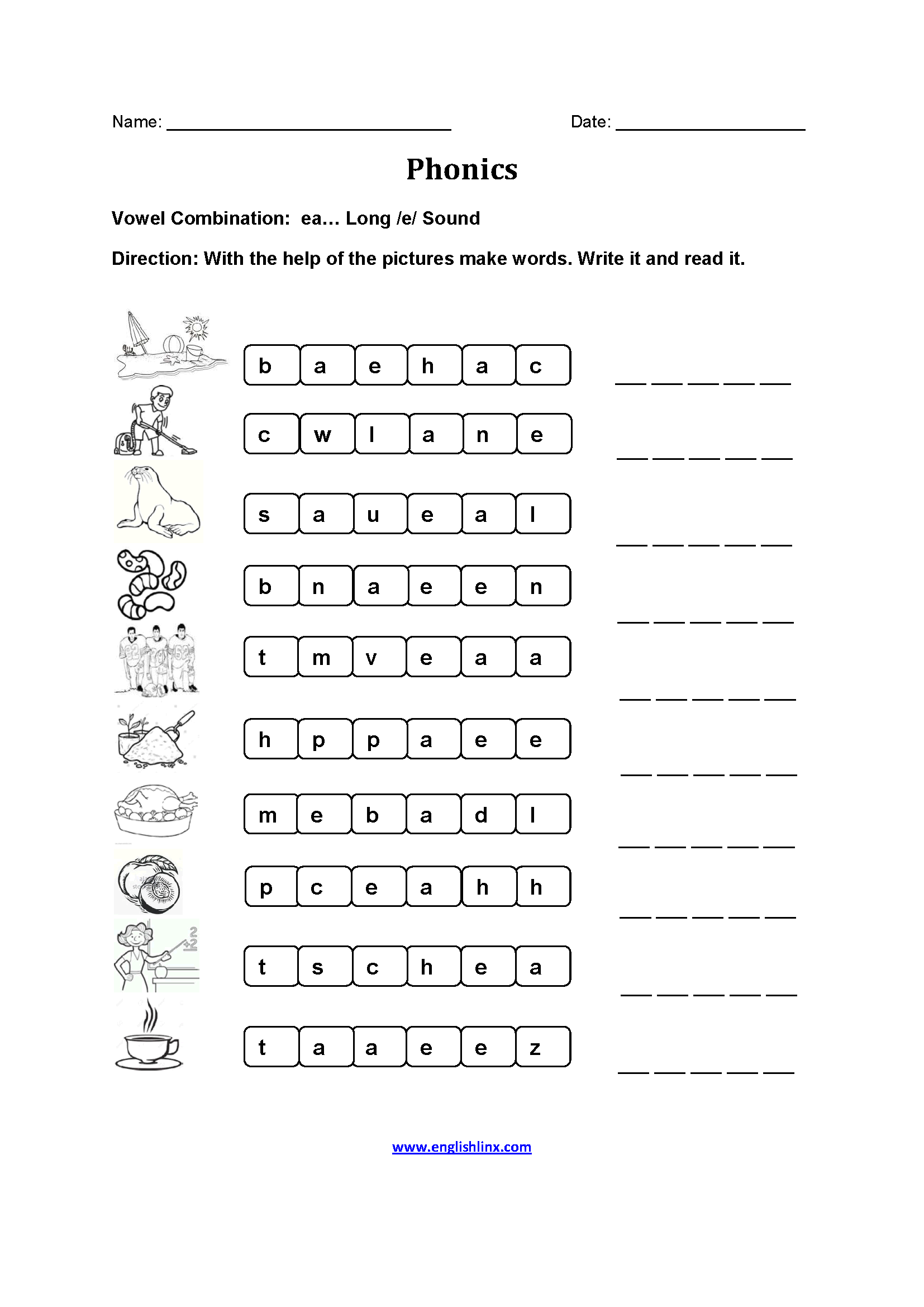 Englishlinx Phonics Worksheets Worksheets Library