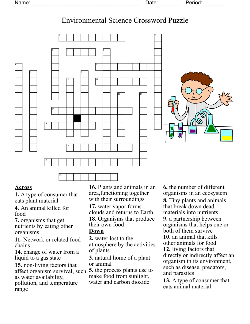 Free Printable Science Crossword Puzzles