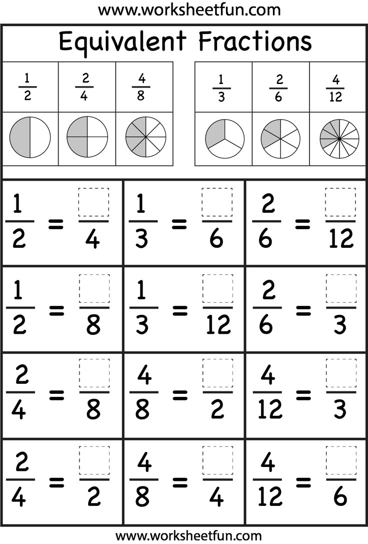Fractions Worksheets Printable Free