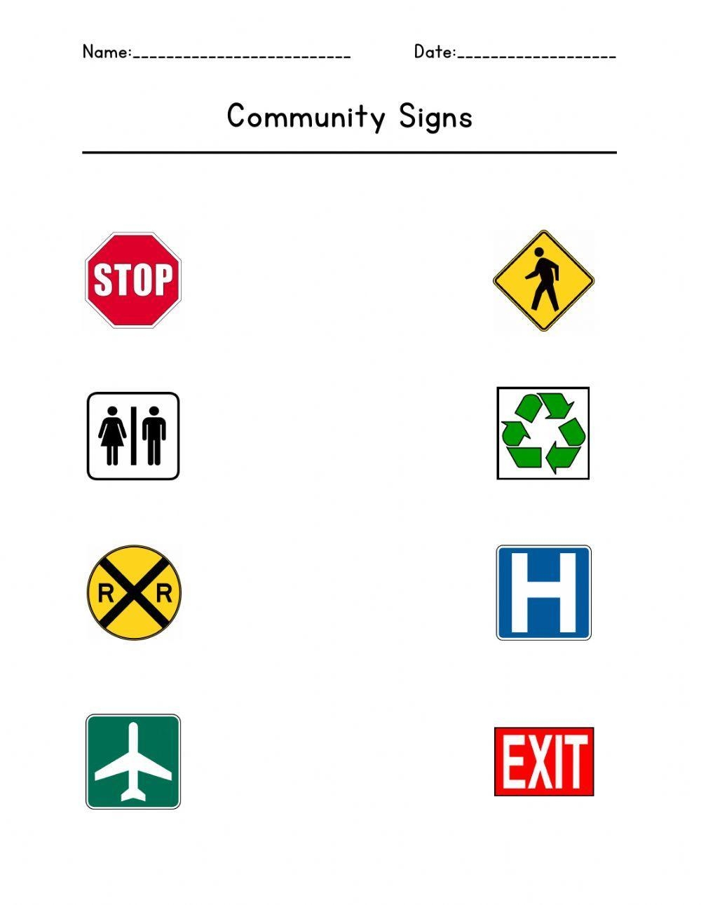 Community Signs And Symbols Printable