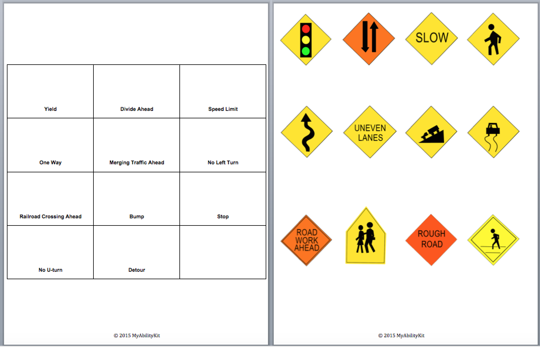 Free Printable Community Signs Worksheets Pdf