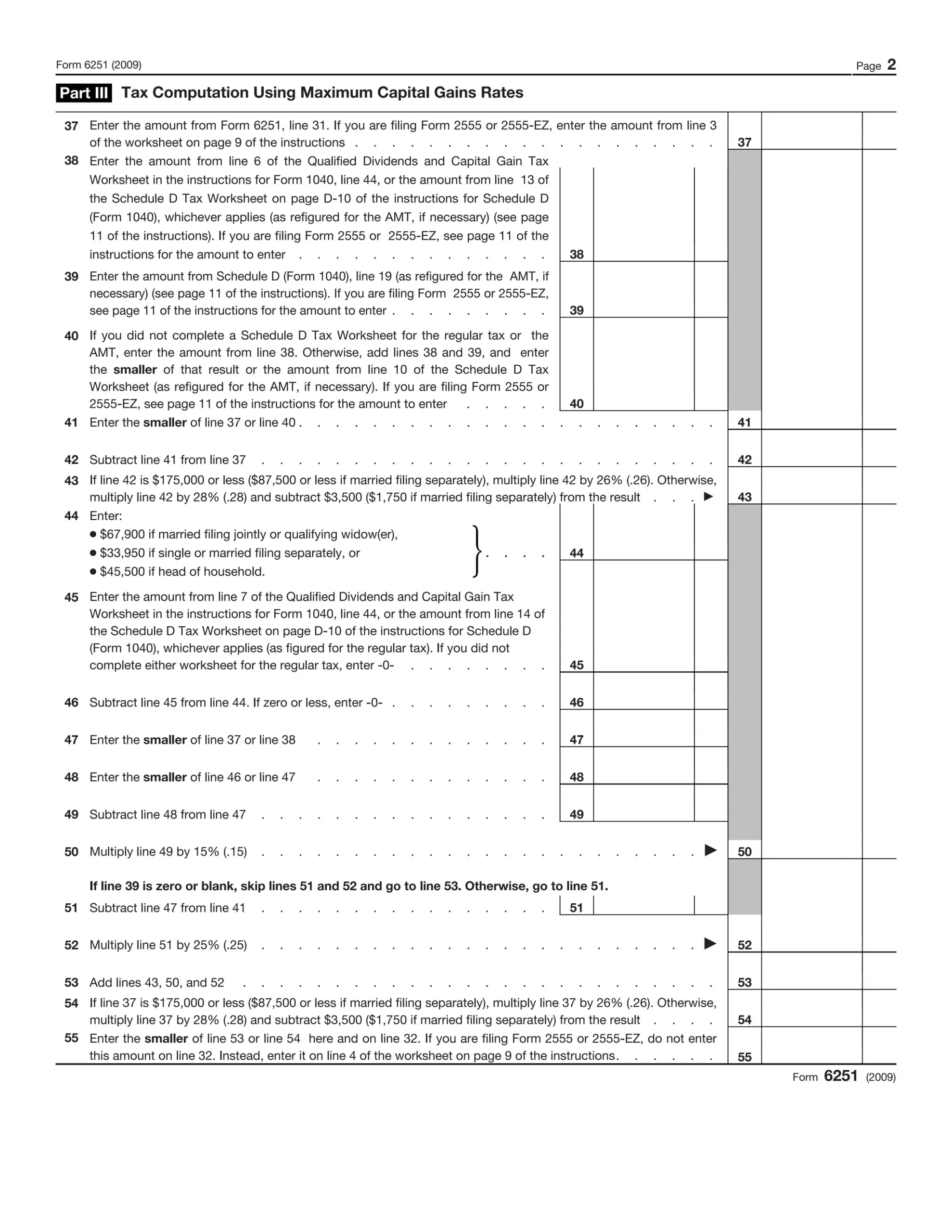 Irs Form 6251 Pdf
