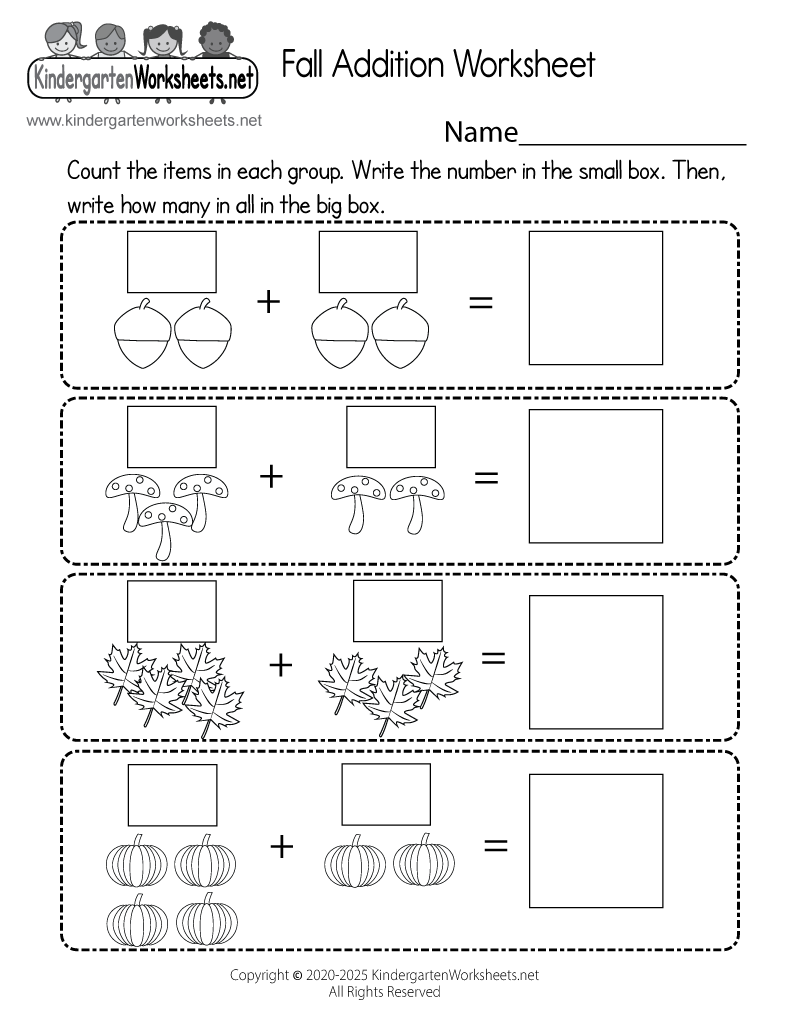 Printable Math Kindergarten Worksheets