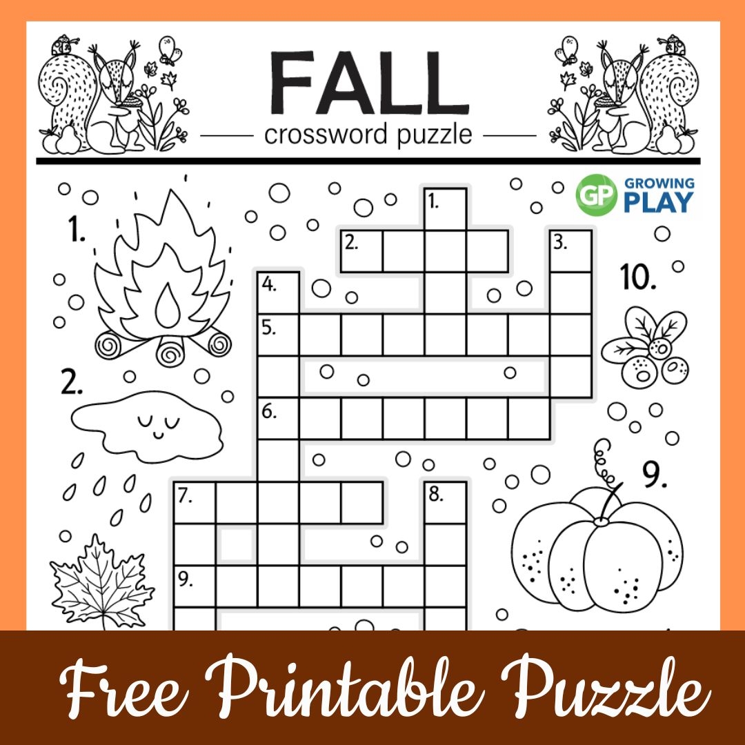 Fall Crossword Printable Free