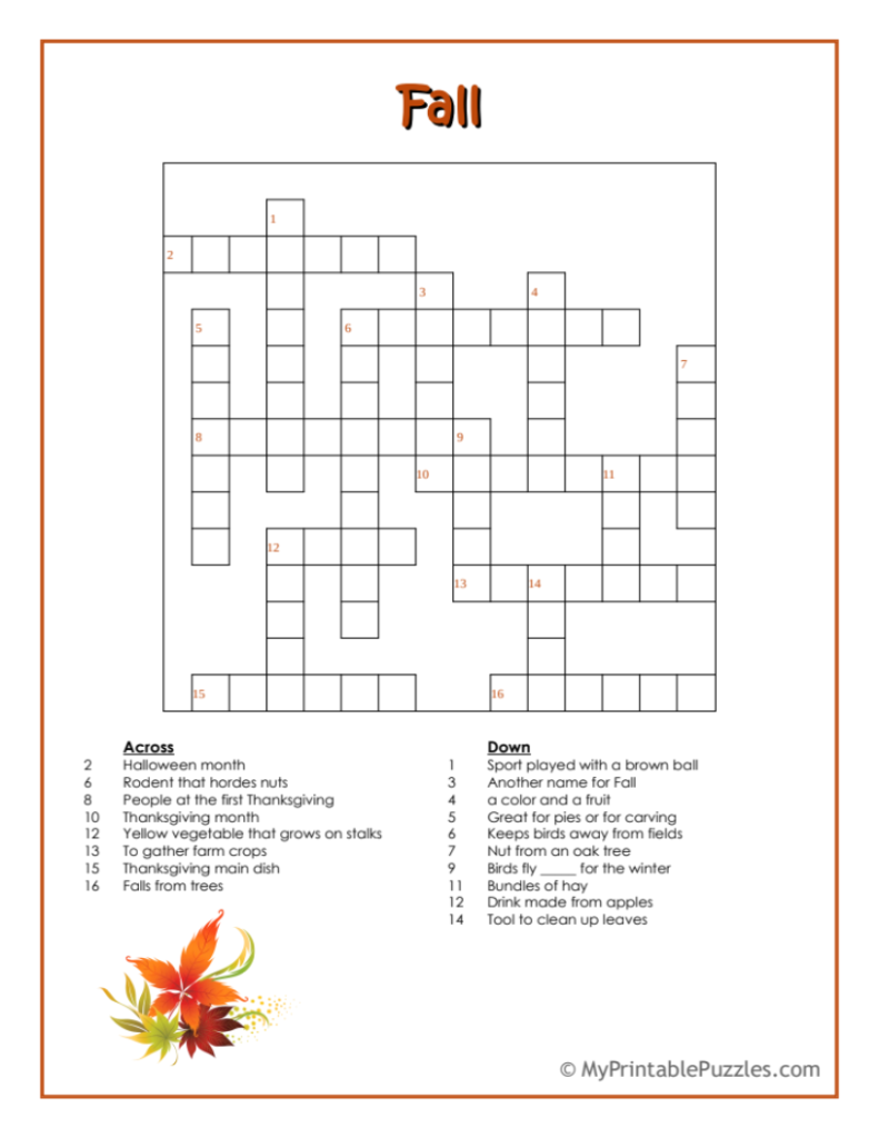 Printable Online Crossword Puzzle
