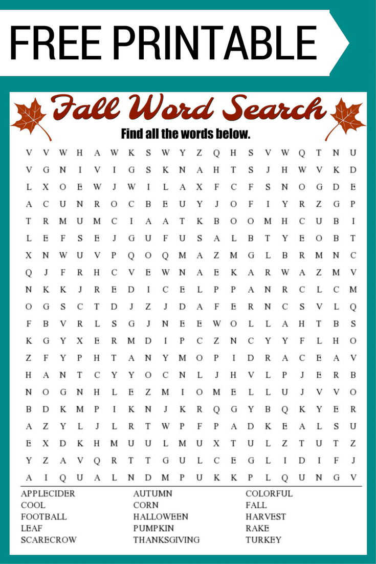 Free Printable Fall Puzzles