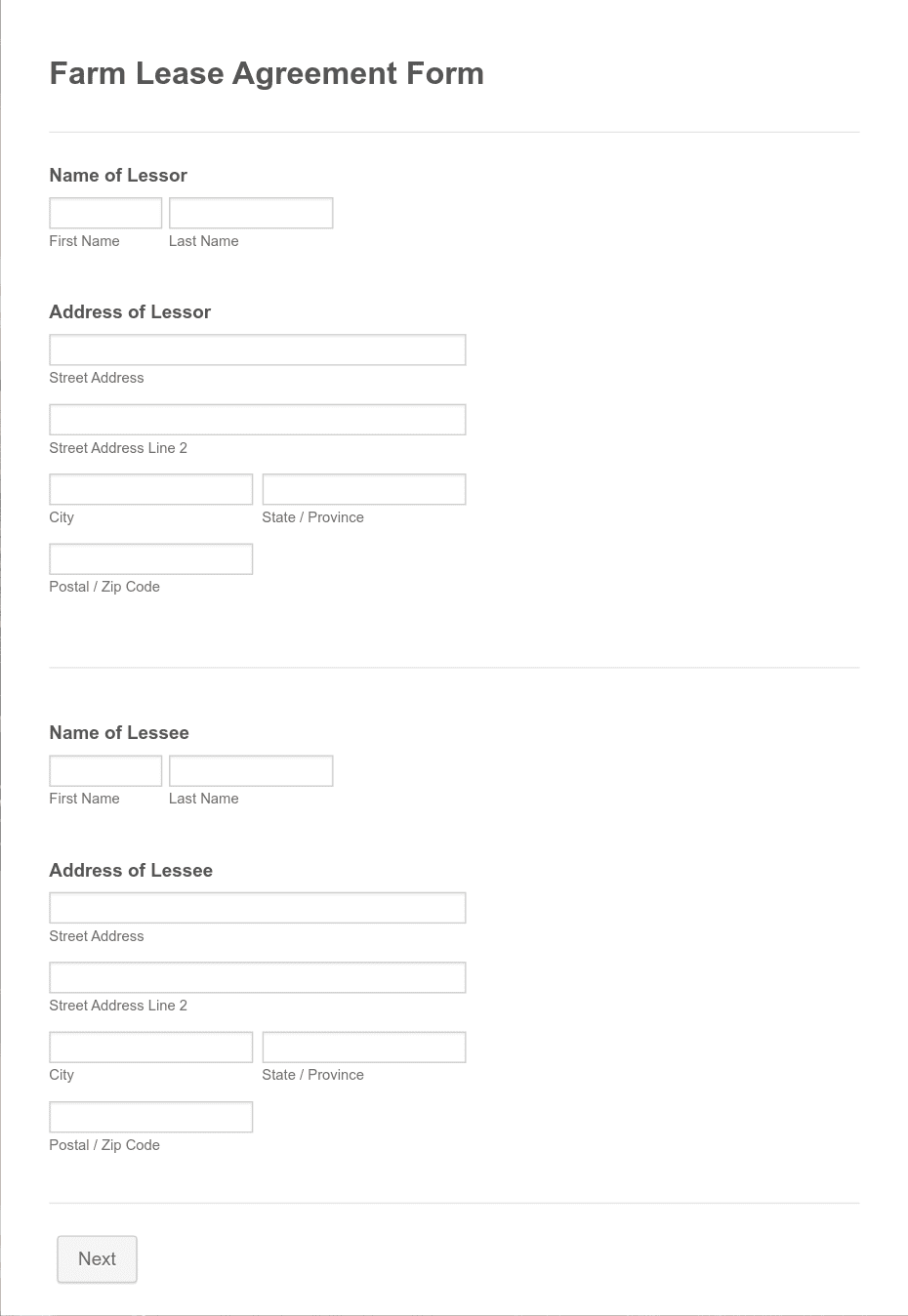 Farm Lease Agreement Printable