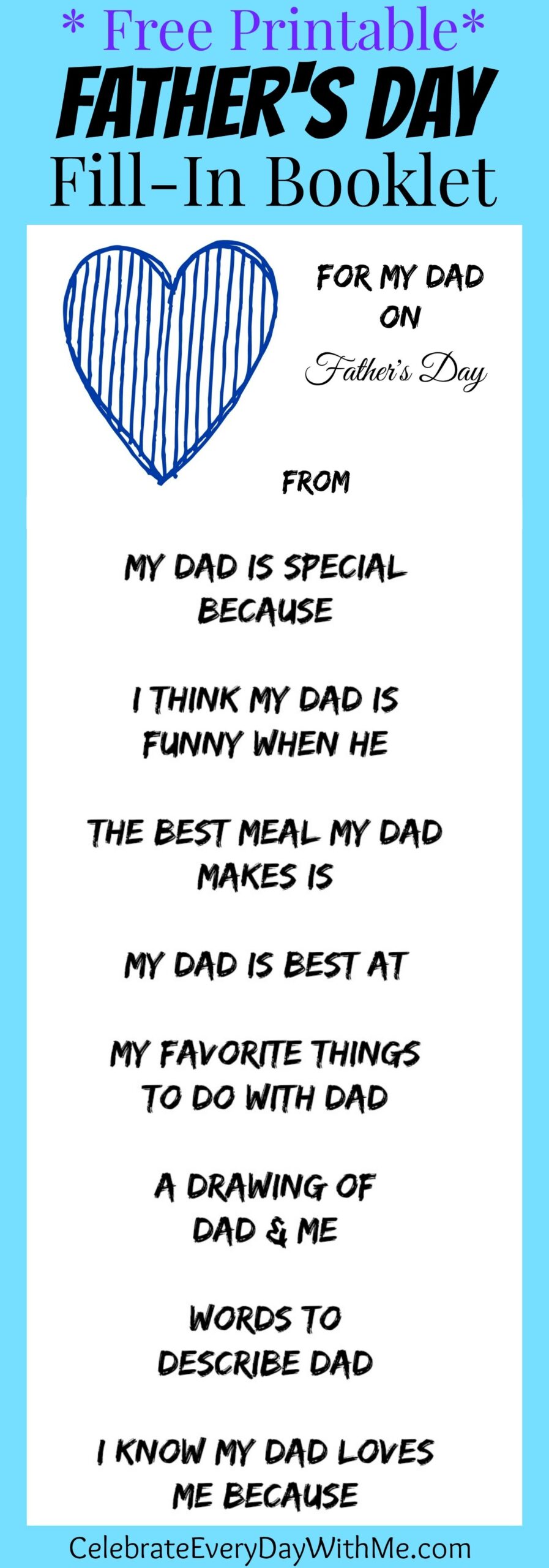 Father S Day Fill In The Blank Printable