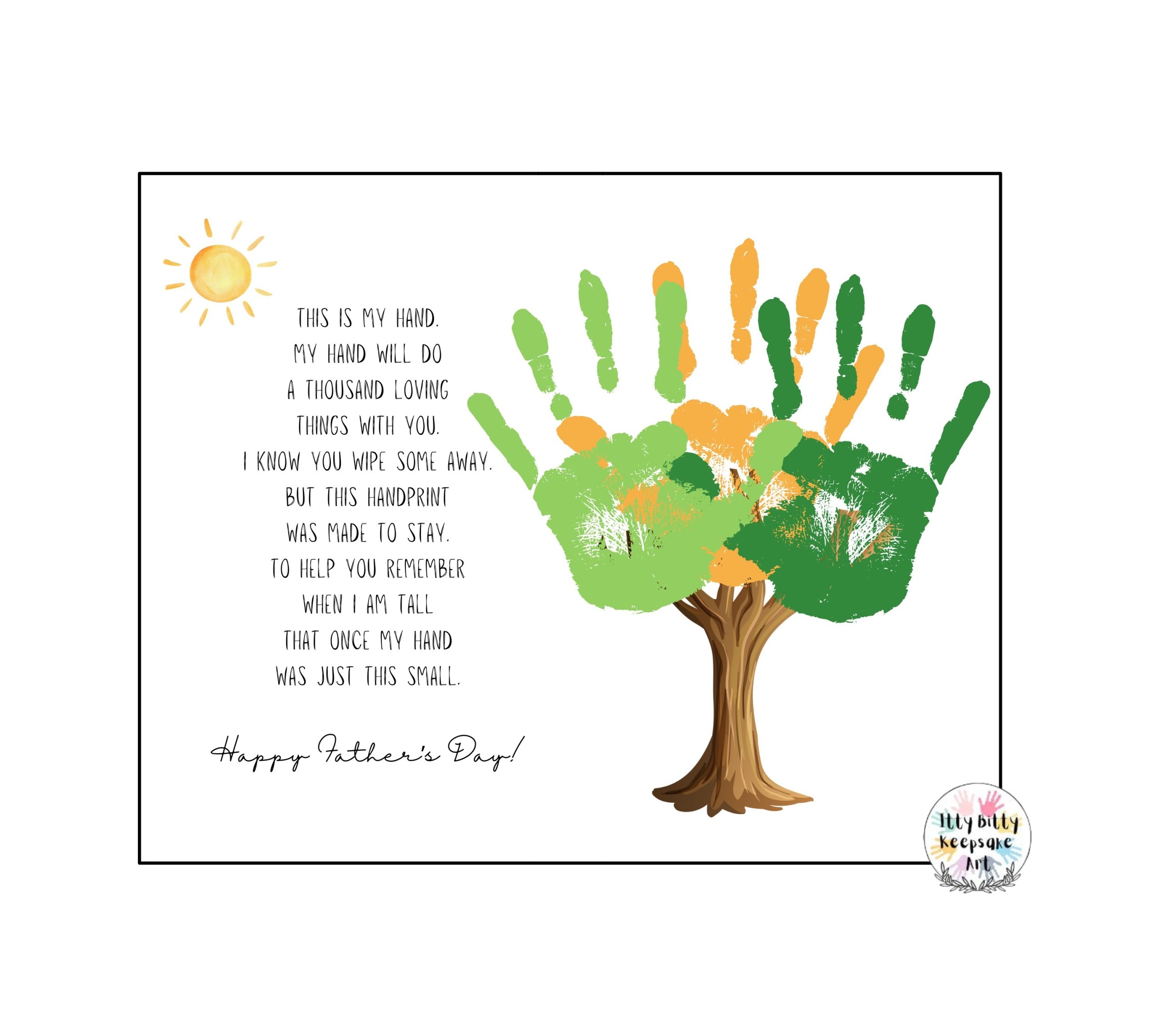Father s Day Poem Handprint Craft Printable Template Father s 