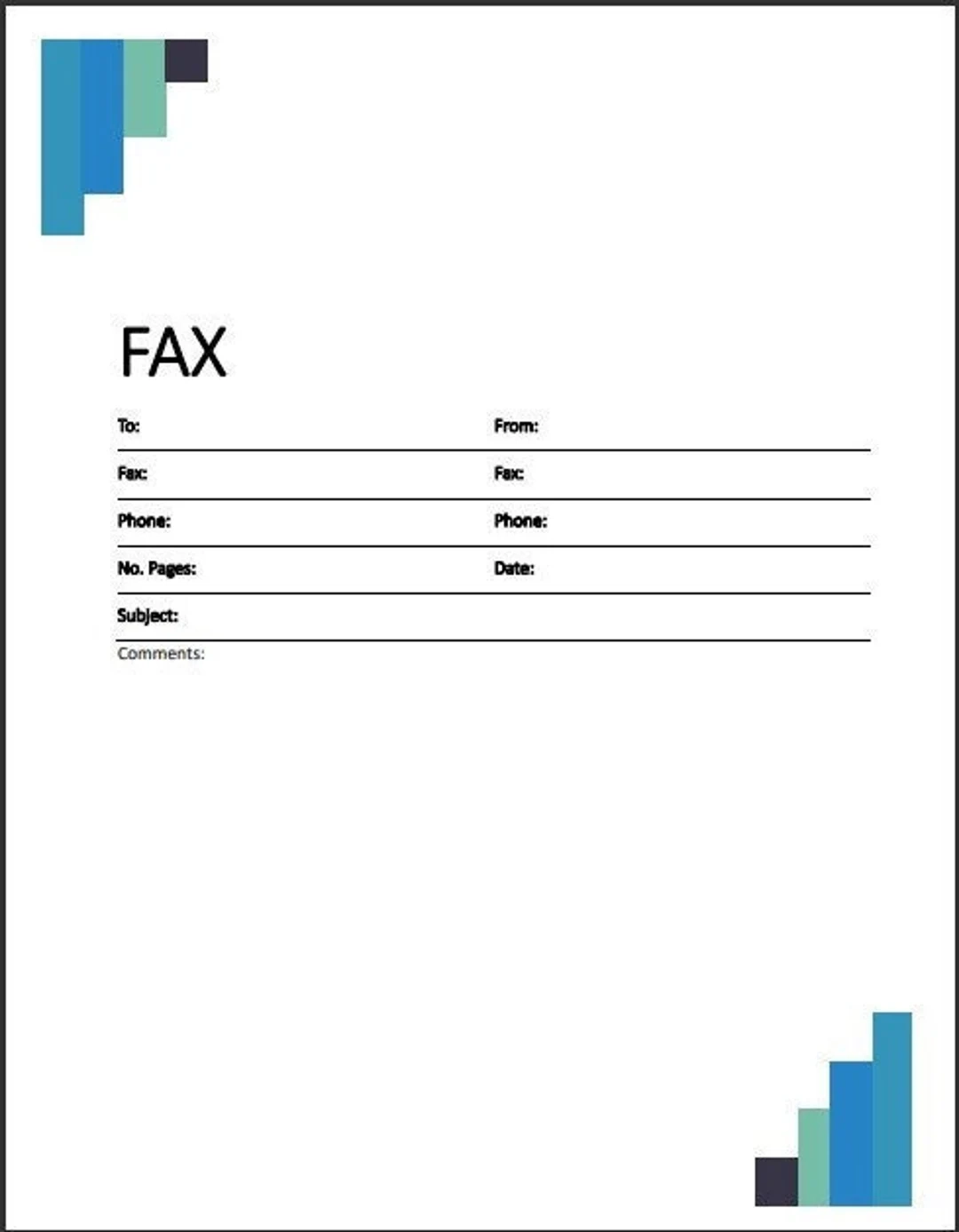 Fax Cover Sheet Printable Template