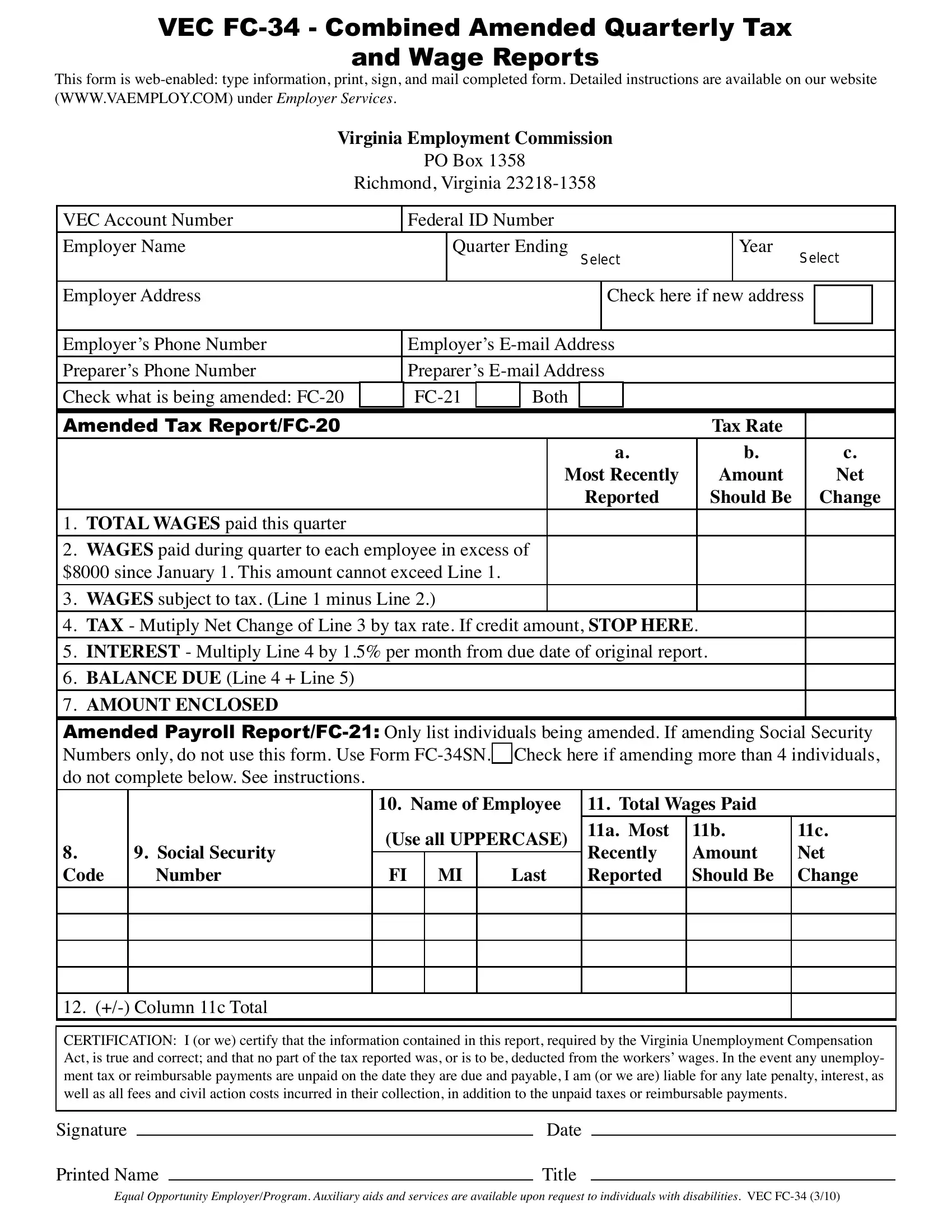 Printable Form Vec Fc 20