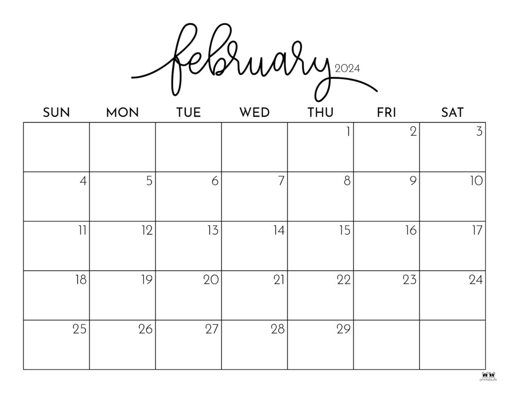 February 2024 Calendars 50 FREE Printables Printabulls