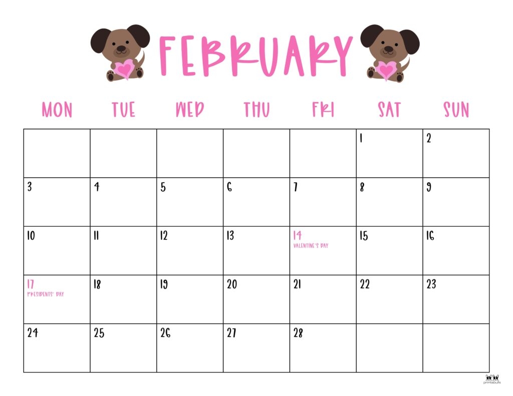 February 2025 Calendars 107 FREE Printables Printabulls