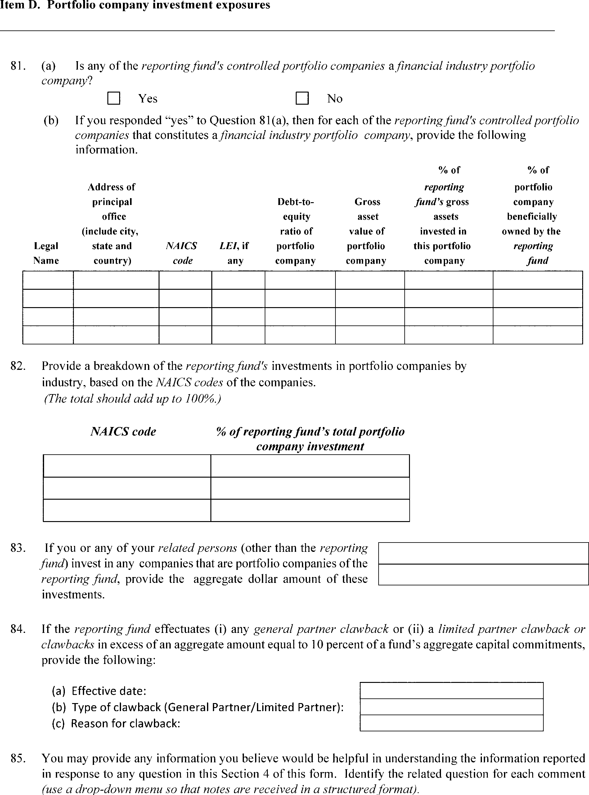 Federal Register Form PF Reporting Requirements For All Filers 