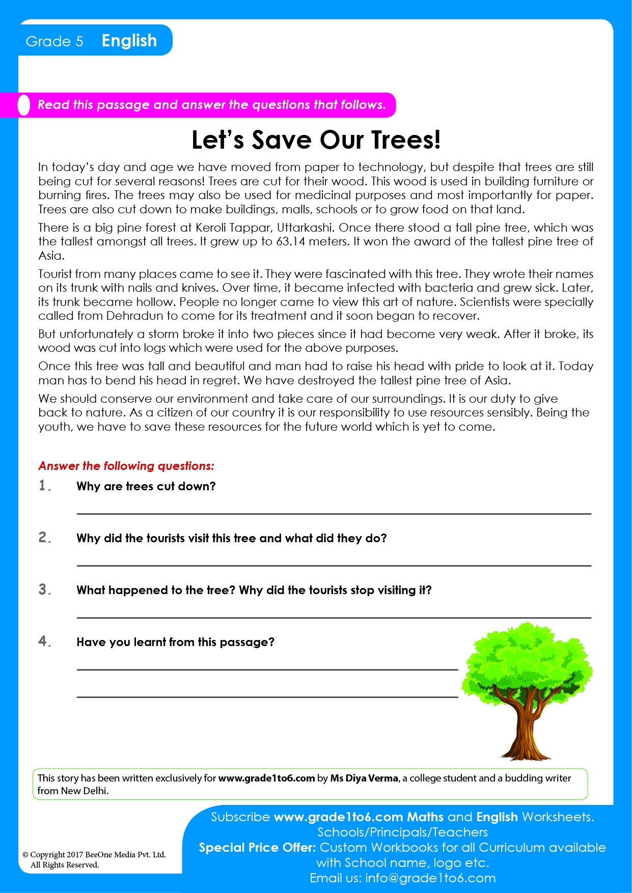 Printable Worksheets For 5th Grade Reading