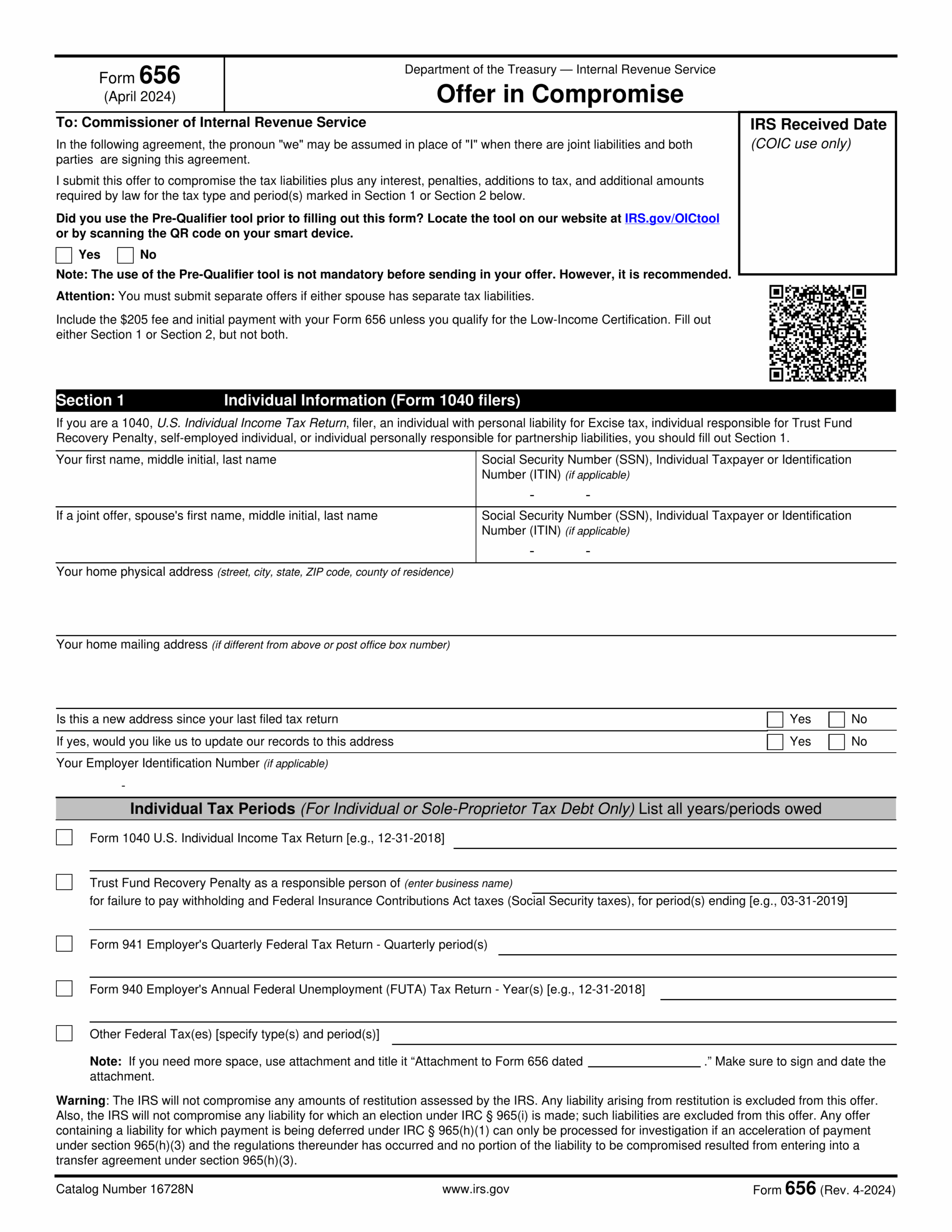 Fill Form 656 2024 2025 Create Edit Forms Online