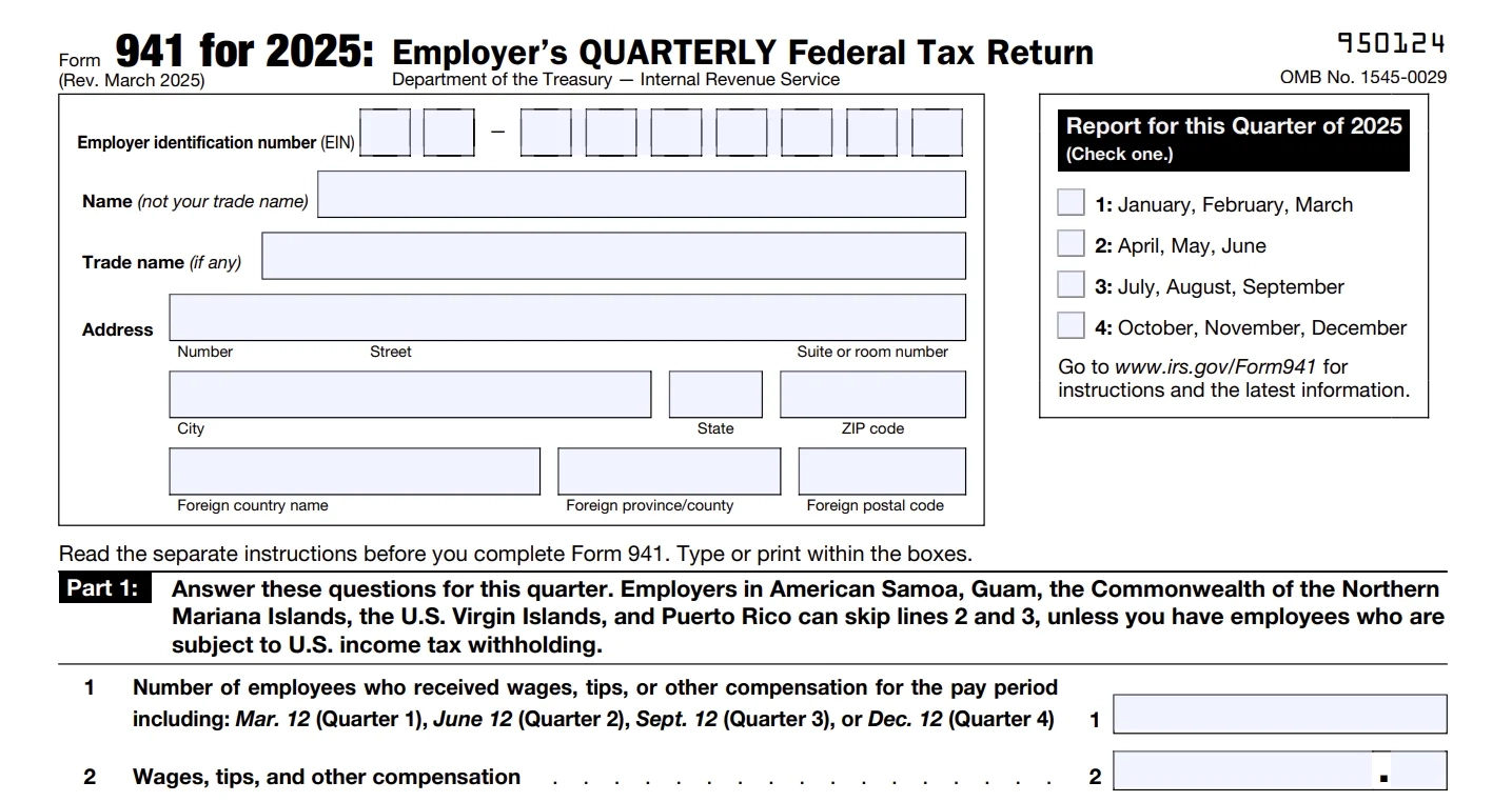 Irs Form 941 2025 Schedule B Fillable