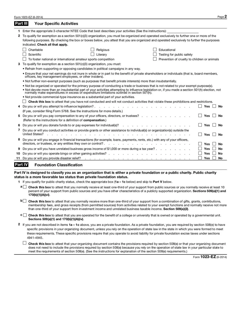 Form 1023 EZ Fill And Sign Online With Lumin
