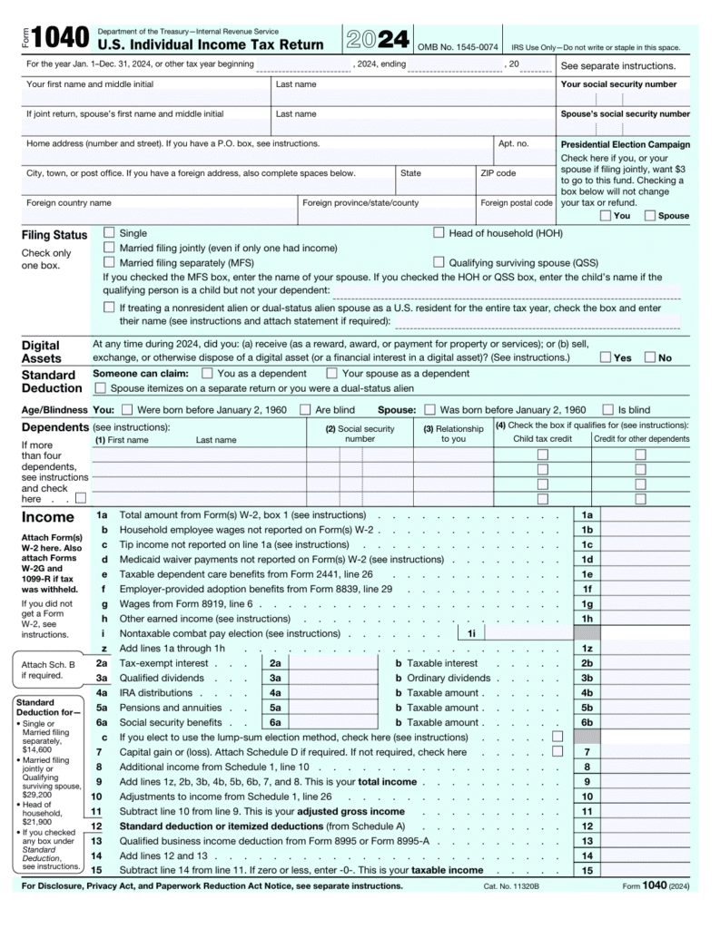 Form 1040 For US Expats File Correctly amp Owe 0 2025 Guide 