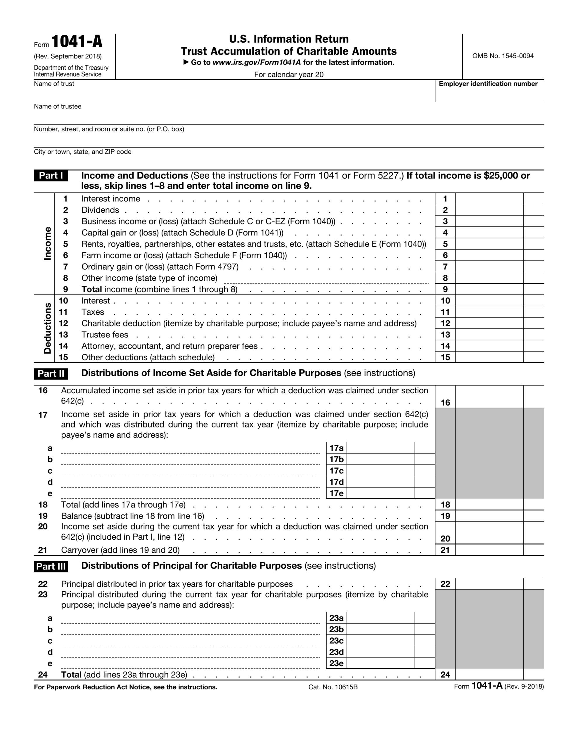 Irs Form 1041 2024 Printable