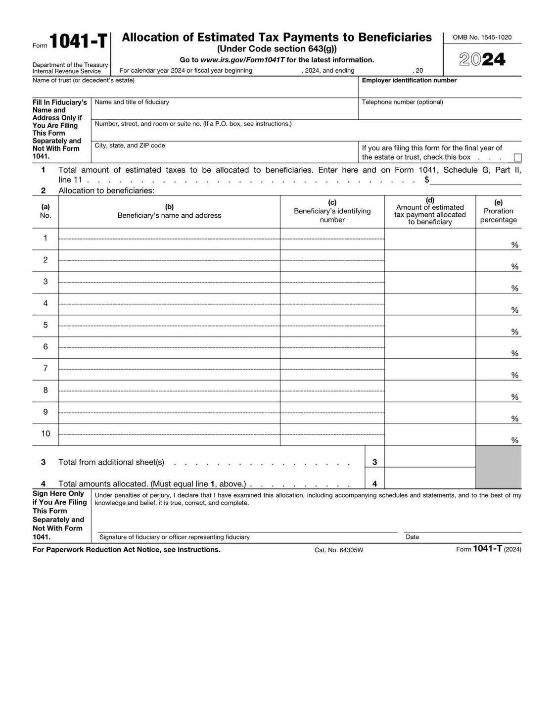 Form 1041 T 2024 Fill And Sign With Lumin