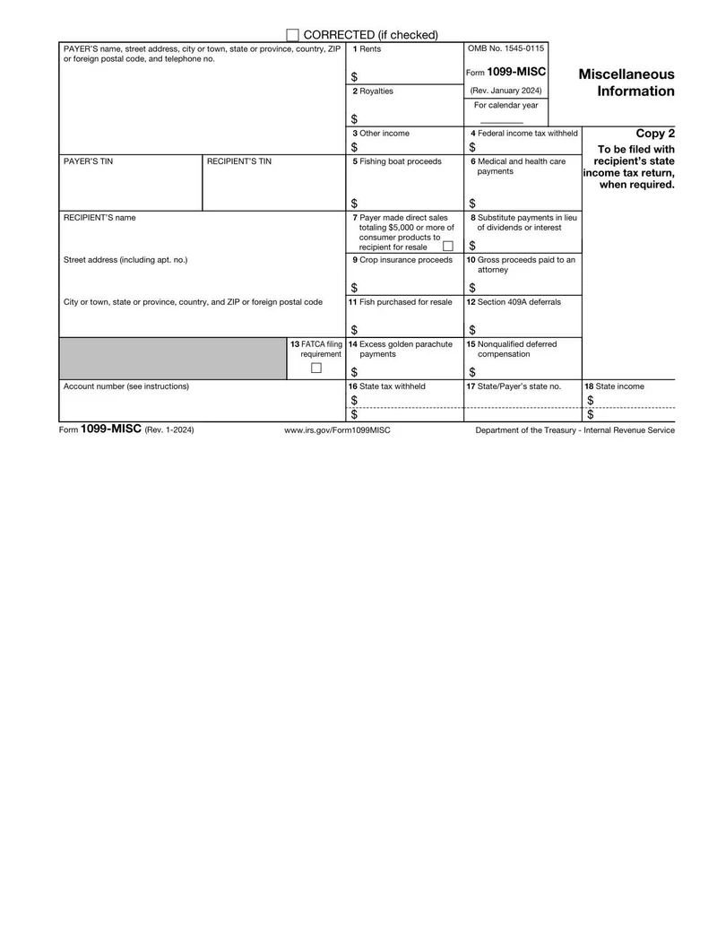 Form 1099 MISC Miscellaneous Information Easily Edit PDF 