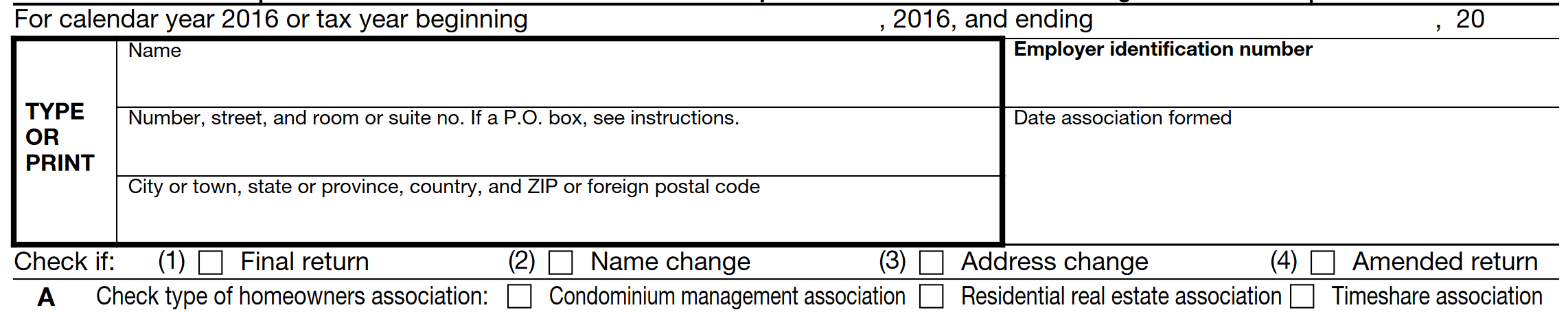 Form 1120-H Due Date