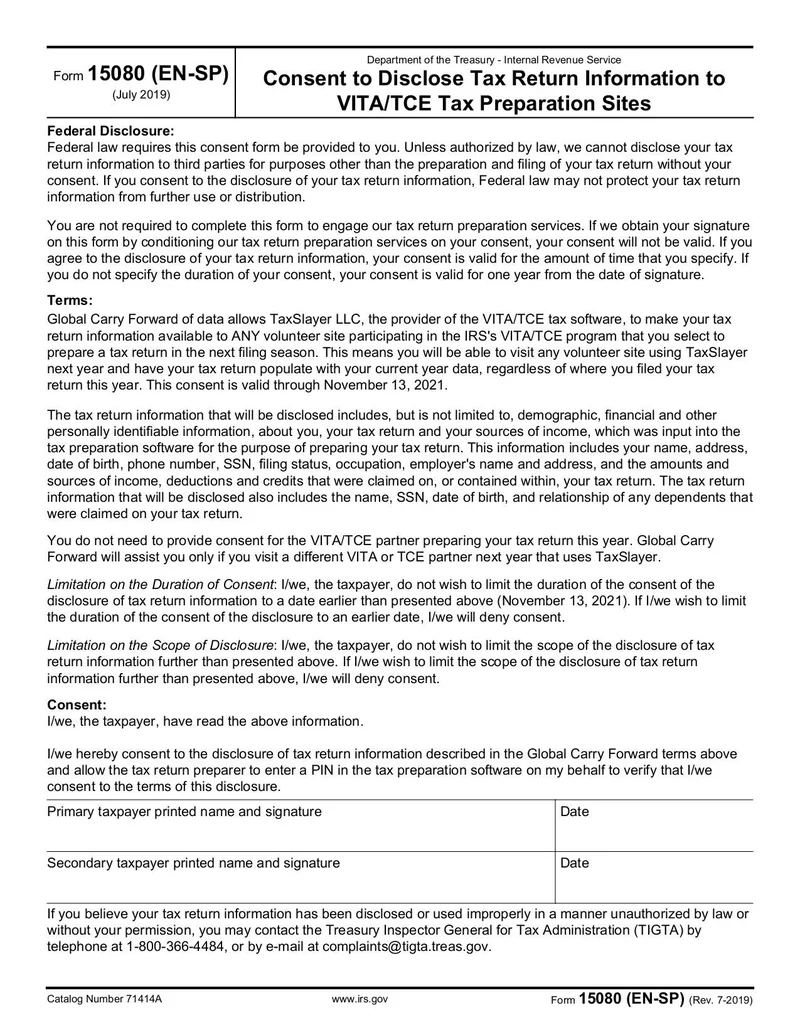 Form 13614 C Fillable
