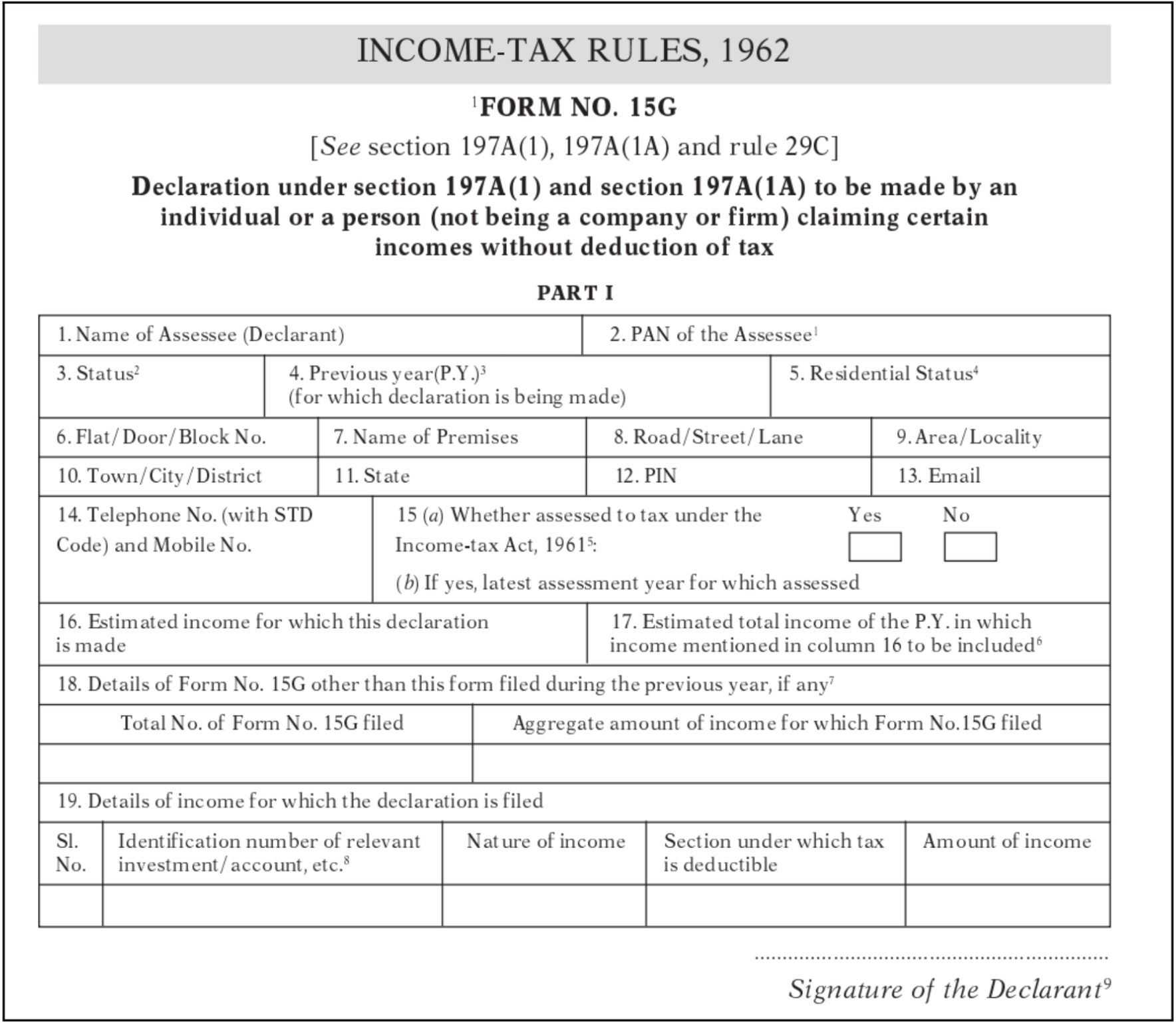 Form 15G Form 15H Save TDS On FD Interest Income
