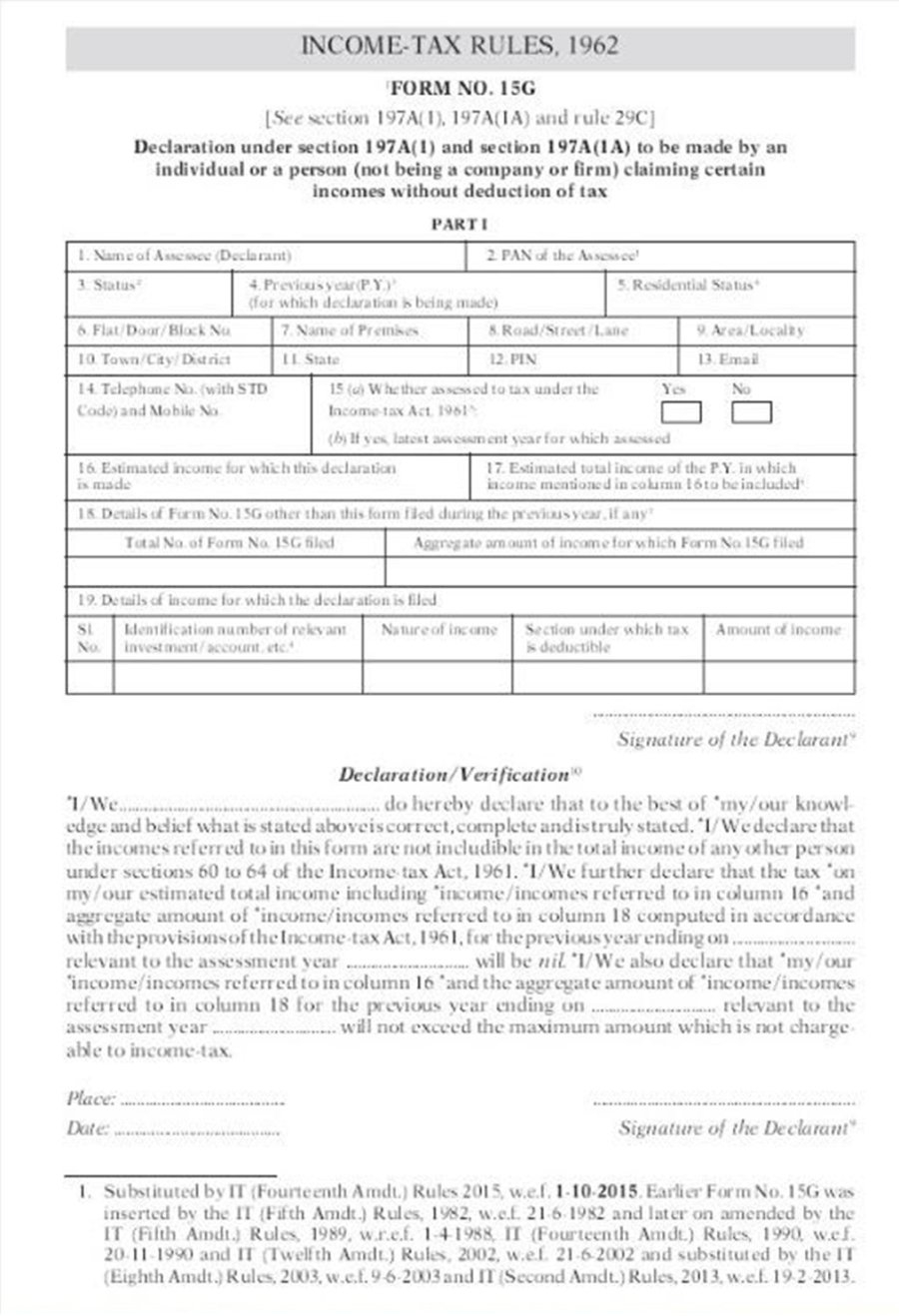 Form 15G Form 15H To Save TDS On Interest Income Tax2win