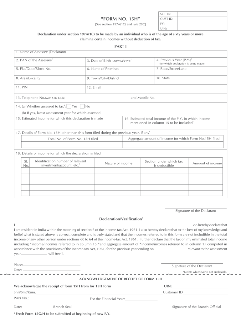 Form 15h Download Fill Out amp Sign Online DocHub