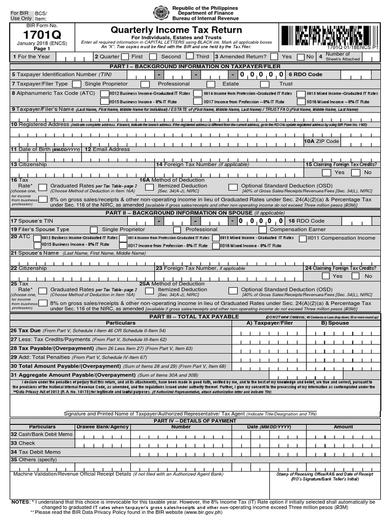 Bir Forms 1701