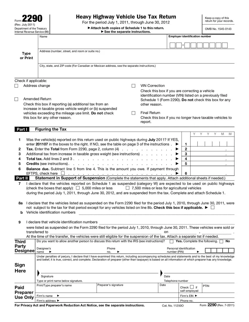 Irs Form 2290 Pdf