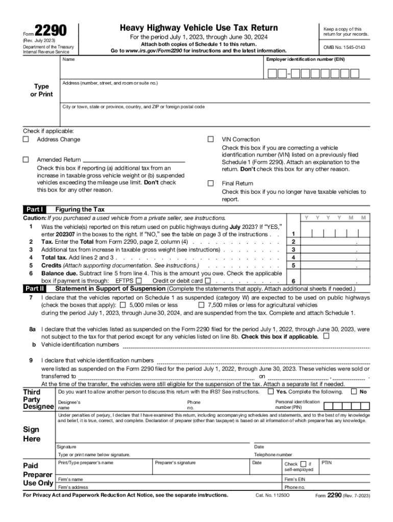 Printable Form 2290 E-File