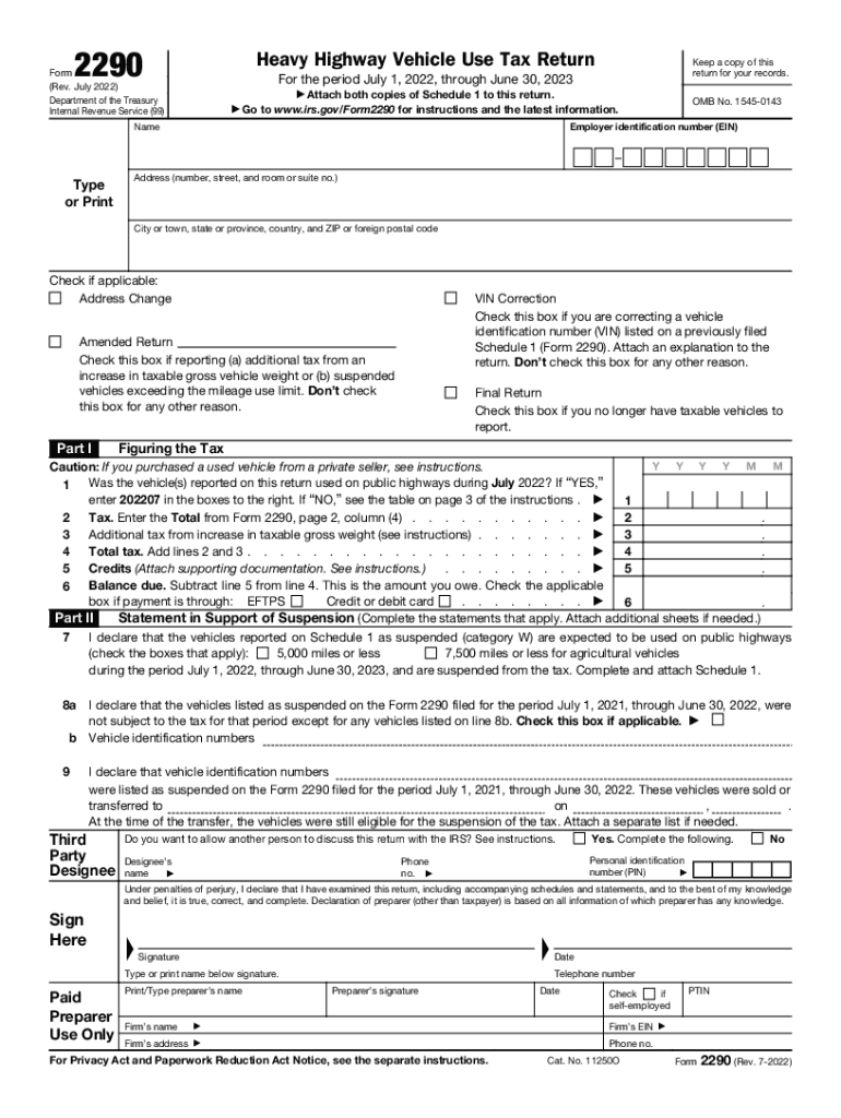 Printable Form 2290 For 2023