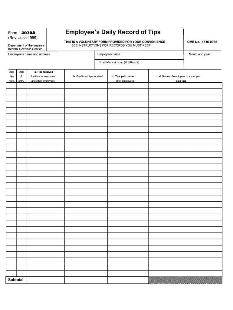 Form 4070a Fill Out amp Sign Online DocHub