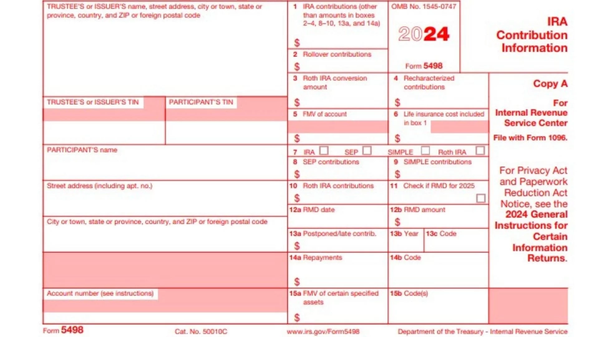 Printable Form 5498