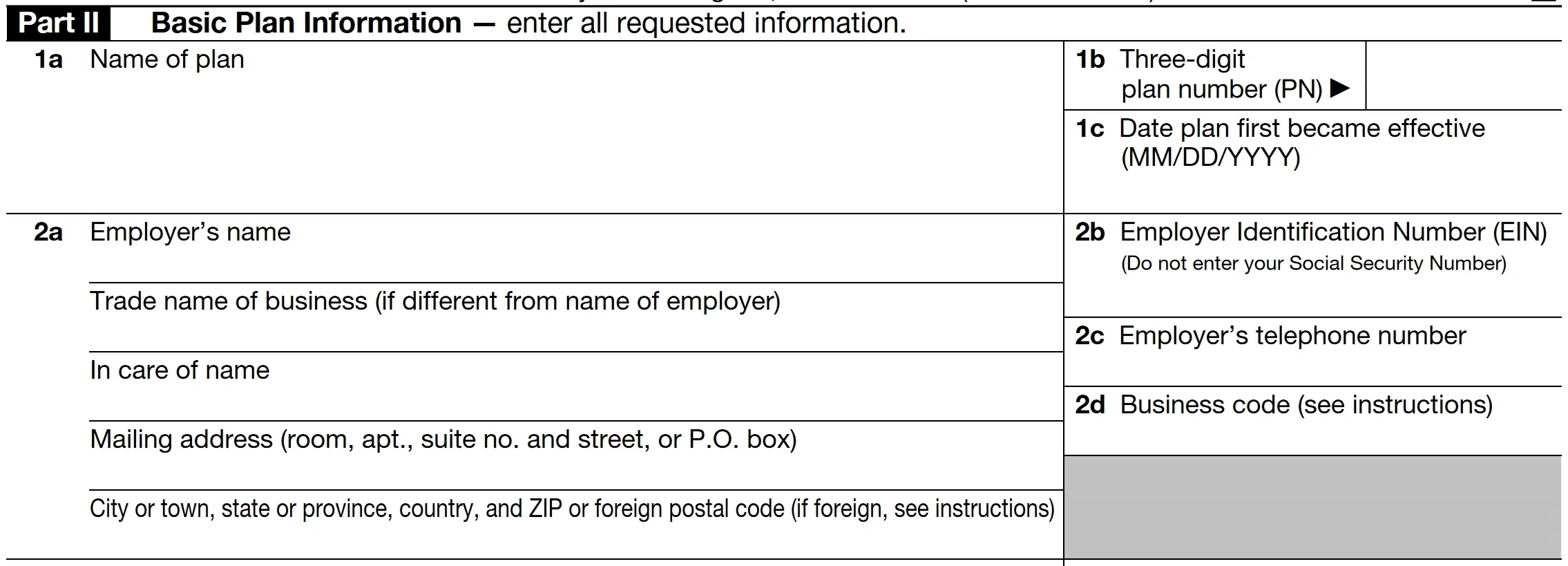 Irs Form 5500 Plan Characteristic Codes