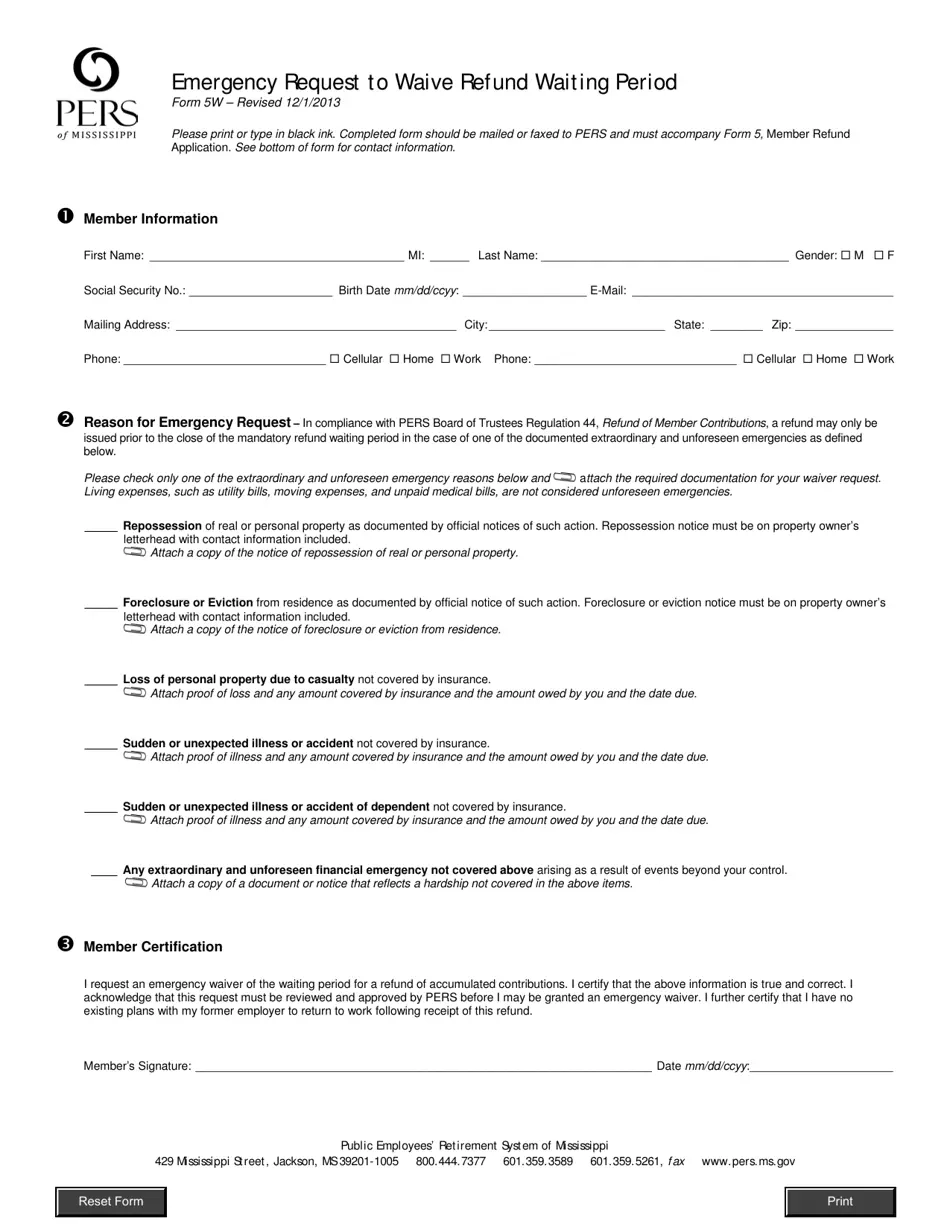 Form 5W Fill Out Sign Online And Download Fillable PDF 